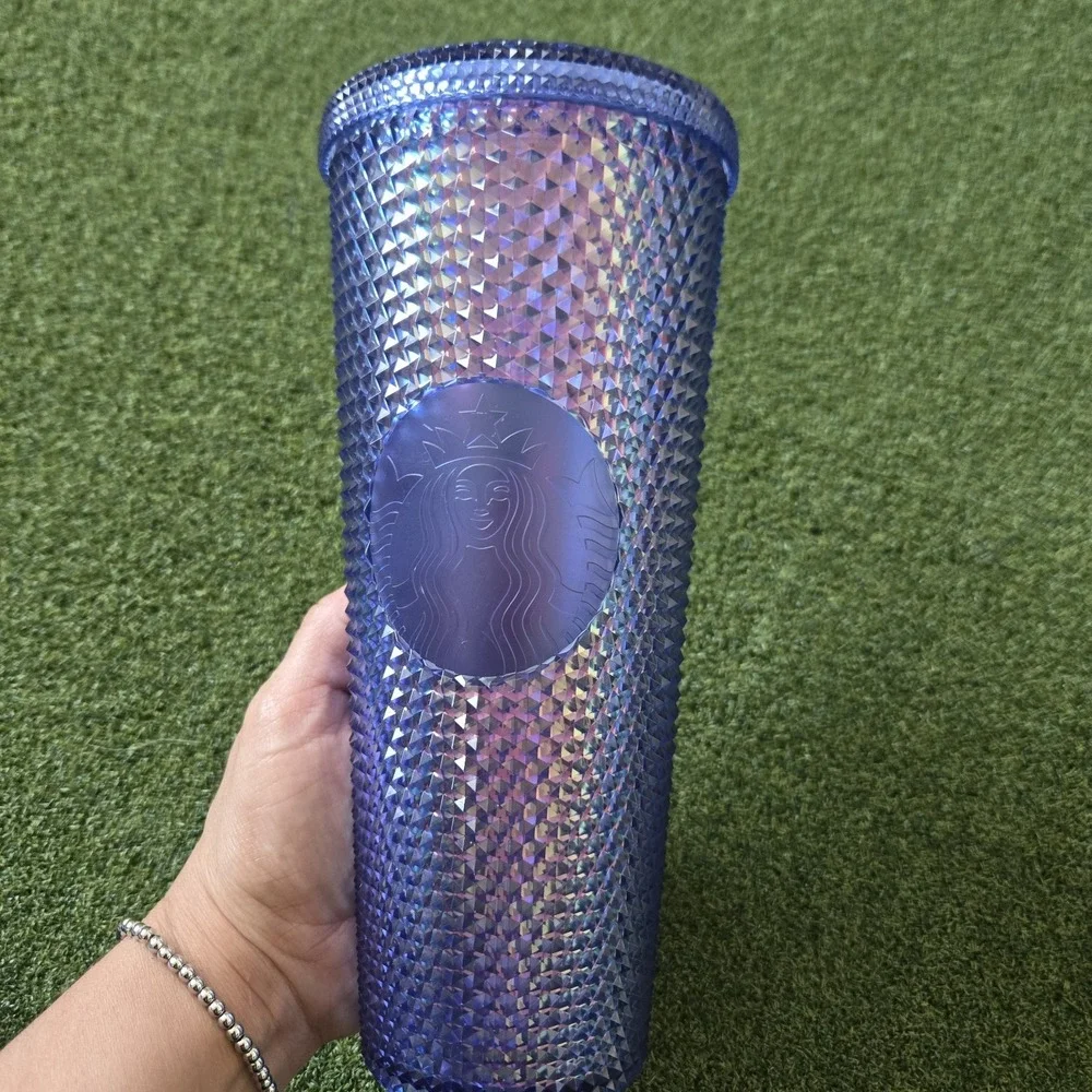 DisneyWorld 50th Anniversary Starbucks Irridecent Purple Studded Tumbler NoStraw - Picture 2 of 4